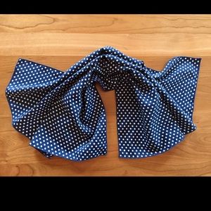Navy Blue & White Mini Polka Dot Scarf
